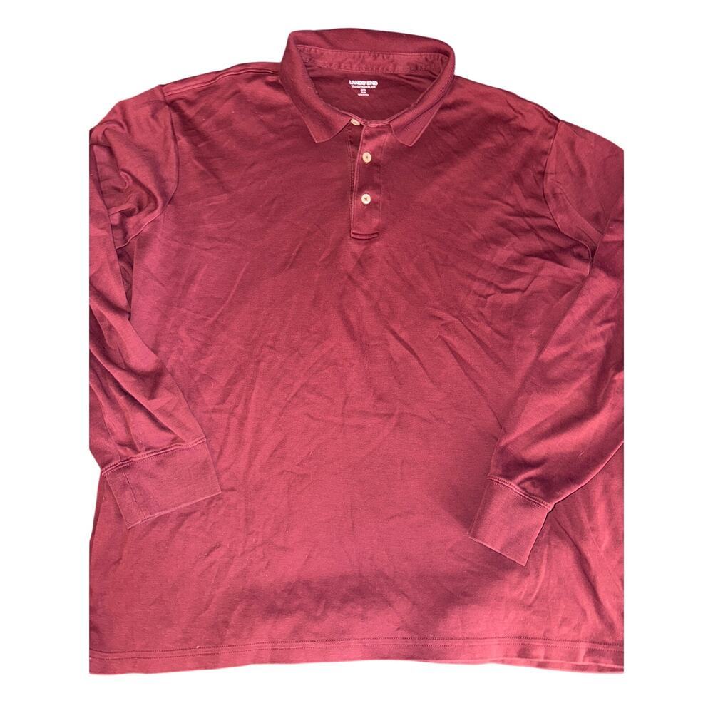 LANDS END long sleeve polo shirt size XXL